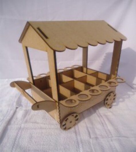 Carrito de Dulces de Madera - Exhibidor Rústico