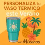 4087861062e045068cd06a368016b51e Mixeroscom Ilustración abstracta de un vaso térmico personalizado con motivos veraniegos
