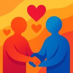 Ilustración Día de la Amistad Mixeroscom Ilustración abstracta de amistad con figuras conectadas y corazones