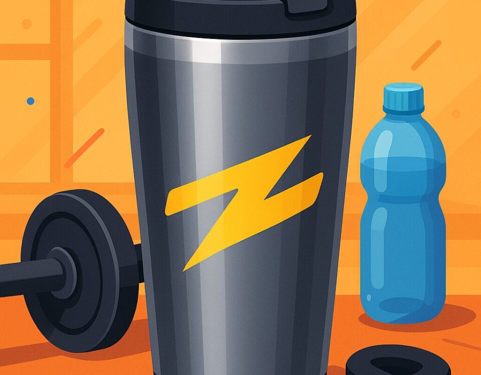 Vaso térmico personalizado para gimnasio con accesorios de entrenamiento